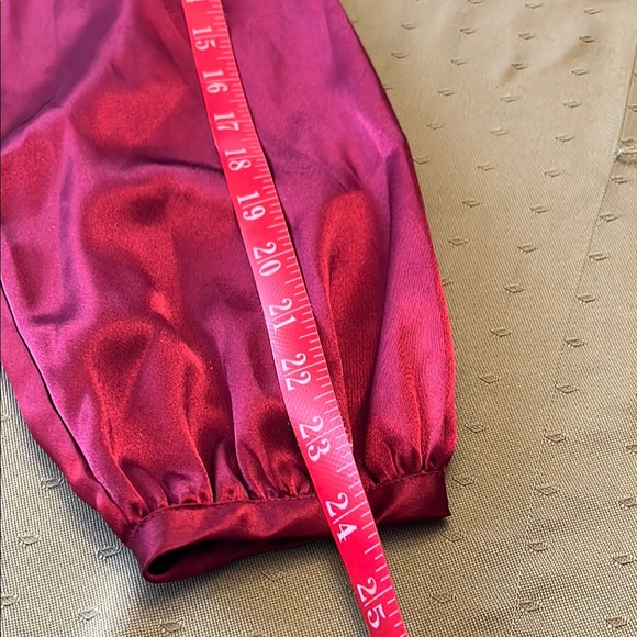Calvin Klein Deep Red Satin Blouse Brand New - Picture 8 of 9